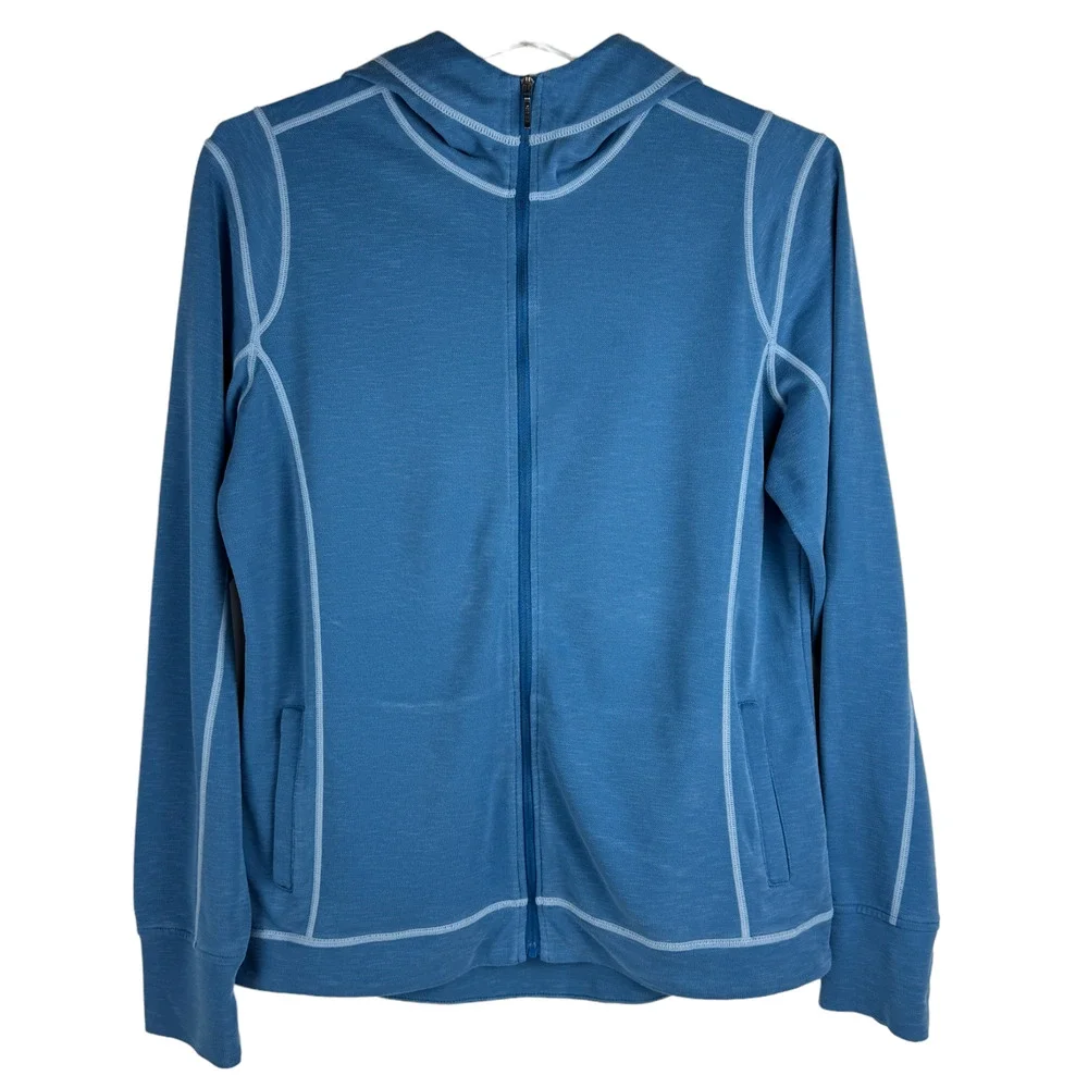 Kuhl Women's Full Zip Hooded Sweatshirt Size M Blue Pockets Long Sleeve Outdoors - Picture 1 of 9